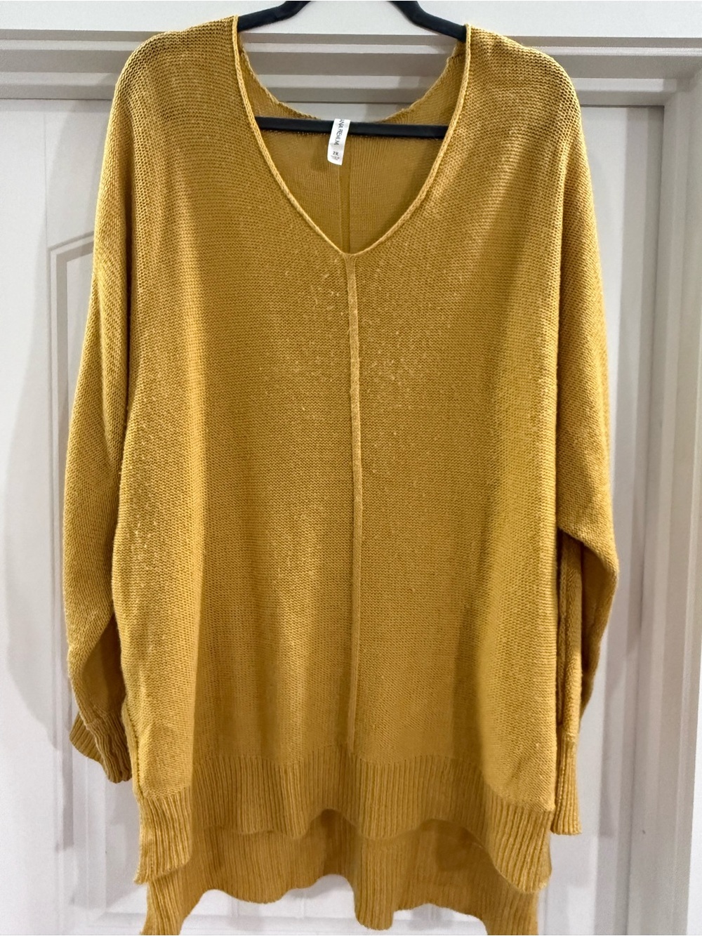 Zenana Outfitters Mustard V-Neck Oversized Knit Sweater